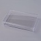 Polystyrene(PS) Plastic Bead Containers, Rectangle, Clear, 14.4x9x2.5cm, Inner Diameter: 14x8.5cm