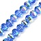 Electroplate Transparent Glass Beads Strands, Pumpkin, Faceted, AB Color Plated, Cornflower Blue, 8x6mm, Hole: 1.2mm, about 78~81pcs/strand, 18.50''(47cm)