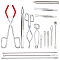 OLYCRAFT 19pcs Set Scientific Labwares Lab Tools Starter Kit Stainless Steel Crucible Tongs Tweezers Micro Spatula Chemical Scoops Set for Science Experiment Projects