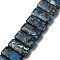 Synthetic Imperial Jasper Beads Strands, Dyed, Rectangle, 2-Hole, Marine Blue, 10x20x5mm, Hole: 0.9mm, about 17pcs/strand, 6.89''(17.5cm)