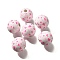Valentine's Day Element Printed Wood Beads, Round, Hot Pink, 16mm, Hole: 4mm