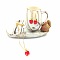 Fruits Alloy Enamel Pendant & Dangle Earrings Sets, Apple, 450mm