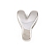 Brass Beads, Long-Lasting Plated, Rack Plating, Lead Free & Cadmium Free, Platinum, Letter Y, 14x9x5mm, Hole: 11x3mm