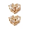 Brass Micro Pave Cubic Zirconia Beads, Heart with Bowknot, Real 18K Gold Plated, Clear, 9.5x12x8mm, Hole: 1mm