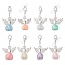 Angel Acrylic Pendant Decoration, with Alloy Lobster Claw Clasps, Midnight Blue, 37mm