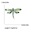 Enamel Pin, Alloy Rhinestone Brooch for Backpack Clothes, Dragonfly, Golden, Lime Green, 74x50mm