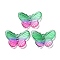 Transparent Acrylic Pendants, Butterfly, Medium Sea Green, 20x26x3mm, Hole: 1.4mm