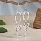 Alloy Dangle Earrings, Heart with Nuggets, Silver, 60mm