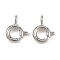 Brass Spring Ring Clasps, Long-Lasting Plated, Cadmium Free & Lead Free, Platinum, 9x7x3mm, Hole: 1.8mm