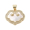 Brass Micro Pave Clear Cubic Zirconia Pendant, with Shell, Cloud, Real 18K Gold Plated, 17.5x20.5x3mm, Hole: 4x3.5mm
