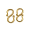 Ion Plating(IP) 304 Stainless Steel S-Hook Clasps, Real 18K Gold Plated, 9x5x0.9mm