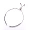 Brass Slider Bracelets Making, with Cubic Zirconia, Slider Bracelets Making, Lead Free & Cadmium Free, Black, Platinum, 8-5/8 inch(22cm), 1~2mm