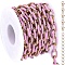 304 Stainless Steel Enamel Cable Chains, Oval, Unwelded, Ion Plating(IP), Golden, Pearl Pink, 11x8x2mm
