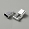 Alloy Snap Lock Clasps, Platinum, 35mm