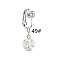 304 Stainless Steel Pave Clear AB Cubic Zirconia Clip on Belly Rings, Stainless Steel Color, Round, 20mm