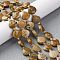 Natural Picture Jasper Beads Strands, Faceted Heart, with Seed Beads, 12x12x5mm, Hole: 1.2mm, about 12pcs/strand, 6.50''(16.5cm)