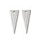Brass Pendants, Triangle, Platinum, 17x6.5x0.8mm, Hole: 1.4mm