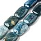 Natural Apatite Beads Strands, Rectangle, 16.5x12x6mm, Hole: 1mm, about 24pcs/strand, 15.43''(39.2cm)