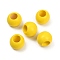 Spray Painted Wood Beads, Round, Yellow, 19~20mm, Hole: 9~9.5mm