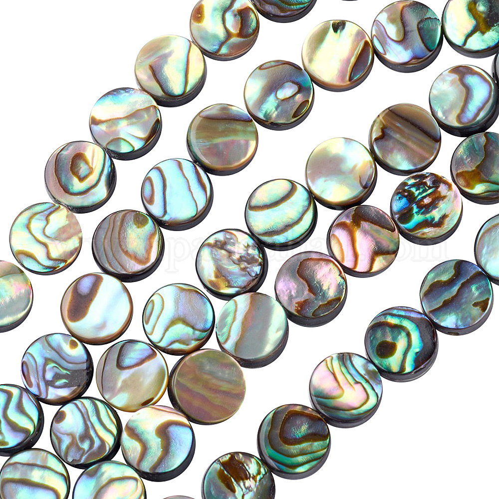 Shop Benecreat 30 Packs Natural Abalone Shell Coin Flat Round Abalone Shell Beads With Storage 2615