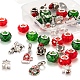 36pcs 8 juegos de perlas de vidrio de aleación de estilo europeo con temática navideña de estilo DIY-LS0003-11-3