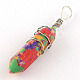 Synthetic Dyed Malachite Stone Double Terminated Pointed Pendants G-R278-53-1