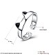 クラシック真鍮製指輪リング  カフスリング  猫  サイズ8  銀  18.1mm RJEW-BB26762-8-6