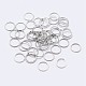925 anillas abiertas de plata de primera ley con baño de rodio STER-F036-02P-0.6x5mm-1