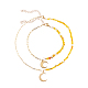 Brass Charm Bracelet & Pendant Necklace Sets SJEW-SZ0001-007G-1