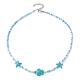 Collier de perles synthétiques turquoise étoile de mer NJEW-JN04482-01-1