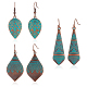 ANATTASOUL 3 Pairs 3 Style Alloy Teardrop with Rhombus Dangle Earrings for Women EJEW-AN0002-01-1