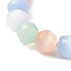 Bracelet extensible en perles rondes de sélénite naturelle teintée BJEW-JB09411-01-3