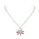 Collana con pendente a stella intrecciata con perle di vetro NJEW-MZ00021-3