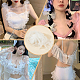3層ポリエステルフリルトリミング  ファルバラ 人形服用波形エッジ  結婚式の衣装アクセサリー  ホワイト  122x0.3mm  2ヤード/個 DIY-WH0320-46-6
