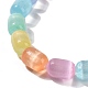 Bracelet extensible en perles ovales en sélénite naturelle teinte pour femmes BJEW-I312-03A-4