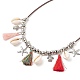 Lätzchen-Halskette mit Seesternen NJEW-TA00049-4