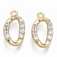 Brass Micro Pave Clear Cubic Zirconia Charms KK-R126-042-NF-1