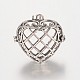 Eco-Friendly Rack Plating Brass Hollow Heart Cage Pendants KK-M180-13AS-RS-1