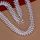 Popular Silver Color Plated Brass Fishbone Link Chain Necklaces For Men NJEW-BB12810-2
