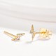 Brass Micro Pave Cubic Zirconia Flash Stud Earrings EJEW-BB35393-G-3