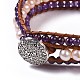 Natürliche Amethyst Perlen Schnur Armbänder BJEW-K214-A02-2