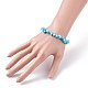 Chip di howlite sintetica e braccialetto elasticizzato di perle naturali da donna BJEW-JB07654-02-3