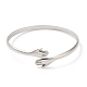 304 Stainless Steel Double Hands Hug Open Cuff Bangle BJEW-L682-003P-1