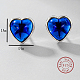 Серьги-гвоздики в форме сердца с 925 родиевым покрытием из стерлингового серебра PY0982-3