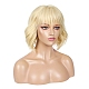 ショートカーリーボブウィッグ  合成かつら  前髪あり  耐熱高温繊維  女性のために  ブロンド  13.77インチ（35cm） OHAR-I019-10B-2
