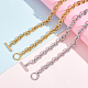 ANATTASOUL 2Pcs 2 Colors Alloy Cable Chain Necklace for Men Women NJEW-AN0001-19-7