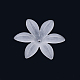 透明な艶消しアクリルビーズキャップ  花  ホワイトスモーク  30x34.5x7mm  穴：2mm  約480個/500g FACR-S056-009-2