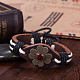 Bracelets réglables en cuir fleur unisexe occasionnels BJEW-BB15621-7