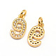 Real 18K Gold Plated Brass Micro Pave Cubic Zirconia Charms ZIRC-E012-M-2