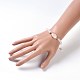 Natürliche Rose Quarz geflochtene Perlen Armbänder BJEW-JB04210-01-5